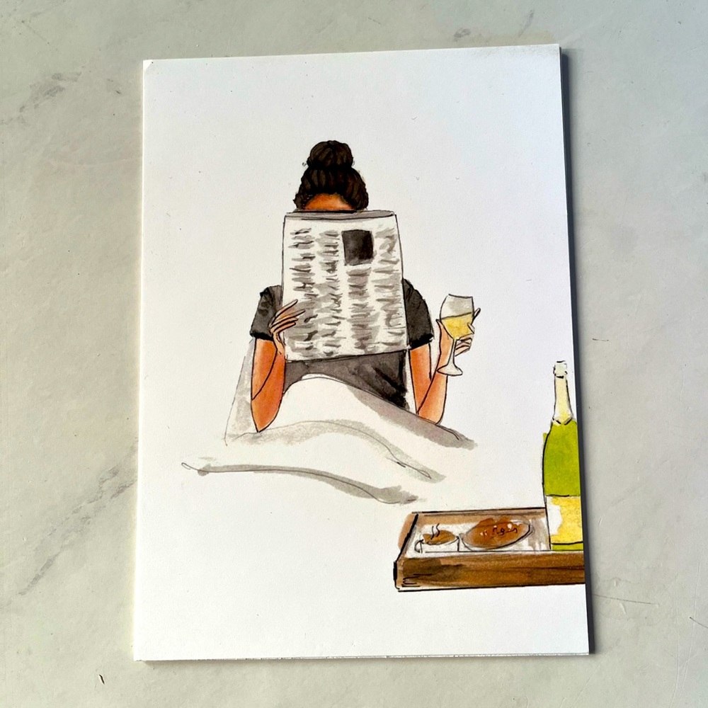 Champagne in Bed Artistic Print